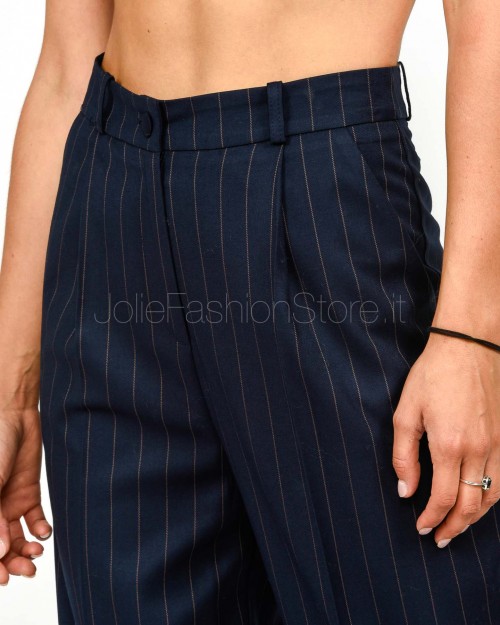 Actualee Pantalone Gessato Blu/Marrone  15136 BLU