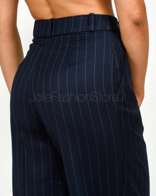 Actualee Pantalone Gessato Blu/Marrone  15136 BLU