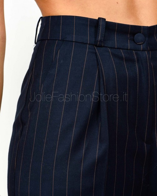 Actualee Pantalone Gessato Blu/Marrone  15136 BLU