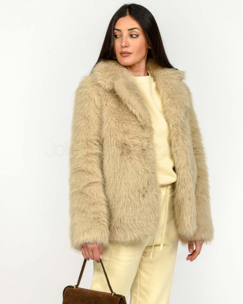 Helmur Fur Coat with Pockets, Hazelnut Brown, Reims Model