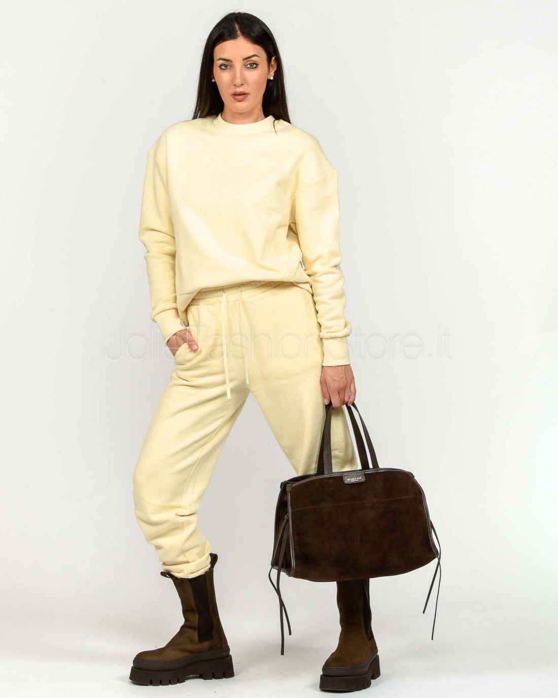 Patrizia Pepe Pantalone Tuta Wooly White  2P1720 J079 W405