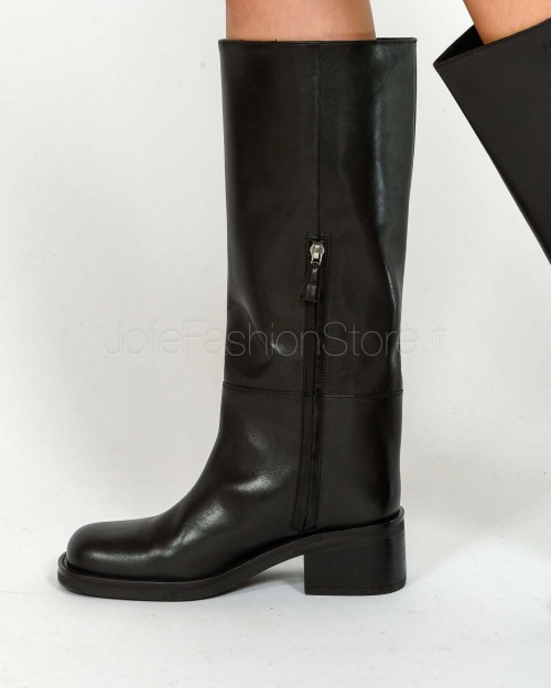 Patrizia Pepe Stivali Daily Square in Pelle Nero  2Y0042 L048 K103