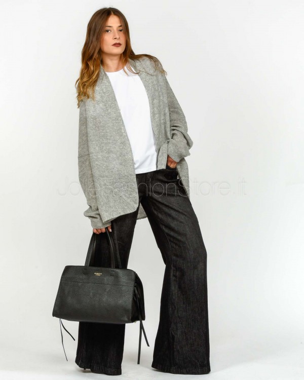 Not Shy Cardigan in Cashmere Grigio Modello Diluvia  DILUVIA GRIS CHINE