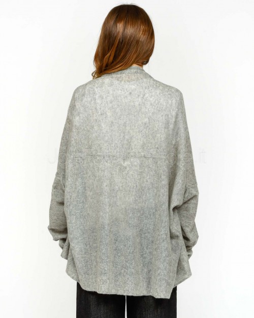 Not Shy Cardigan in Cashmere Grigio Modello Diluvia  DILUVIA GRIS CHINE