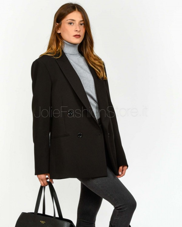 Patrizia Pepe Blazer "ESSENTIAL" Oversize Doppiopetto Nero  2S1543 A498 K103