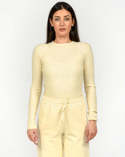 Patrizia Pepe Maglia Aderente "ESSENTIAL" in Costina Wooly White  2K0337 K7S0 W405
