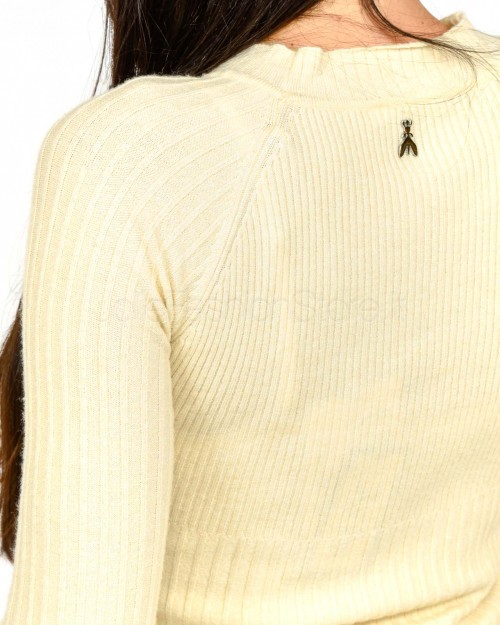 Patrizia Pepe Maglia Aderente "ESSENTIAL" in Costina Wooly White  2K0337 K7S0 W405