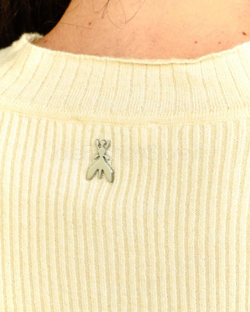 Patrizia Pepe Maglia Aderente "ESSENTIAL" in Costina Wooly White  2K0337 K7S0 W405