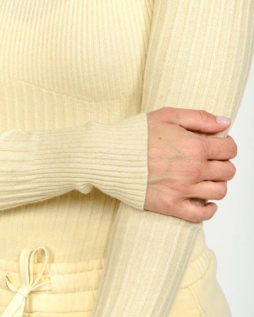 Patrizia Pepe Maglia Aderente "ESSENTIAL" in Costina Wooly White  2K0337 K7S0 W405