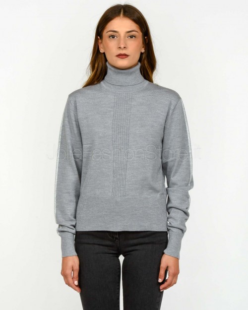 Patrizia Pepe Maglia Collo Alto Banda Lurex Mistery Gray Melange  2K0340 KM36 S742