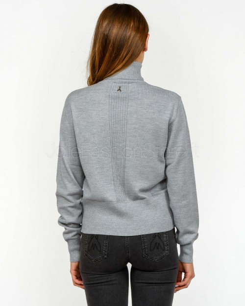 Patrizia Pepe Maglia Collo Alto Banda Lurex Mistery Gray Melange  2K0340 KM36 S742