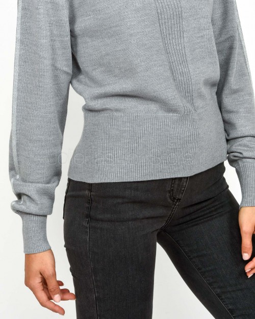 Patrizia Pepe Maglia Collo Alto Banda Lurex Mistery Gray Melange  2K0340 KM36 S742