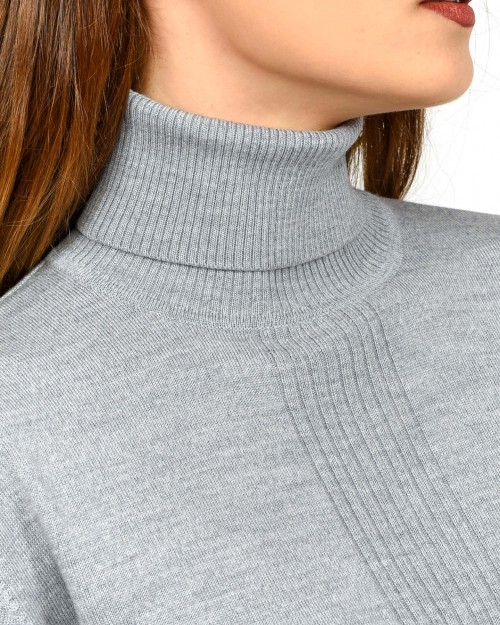 Patrizia Pepe Maglia Collo Alto Banda Lurex Mistery Gray Melange  2K0340 KM36 S742