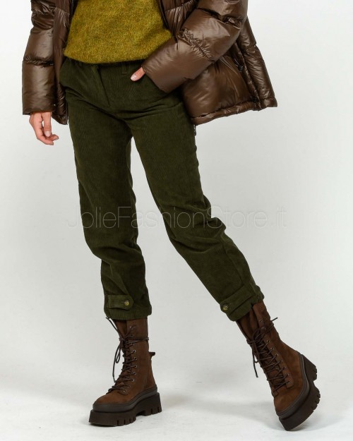 Squad Pantalone a Costine Verde Bottiglia  MINA 079