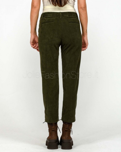 Squad Pantalone a Costine Verde Bottiglia  MINA 079