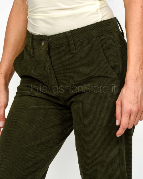 Squad Pantalone a Costine Verde Bottiglia  MINA 079