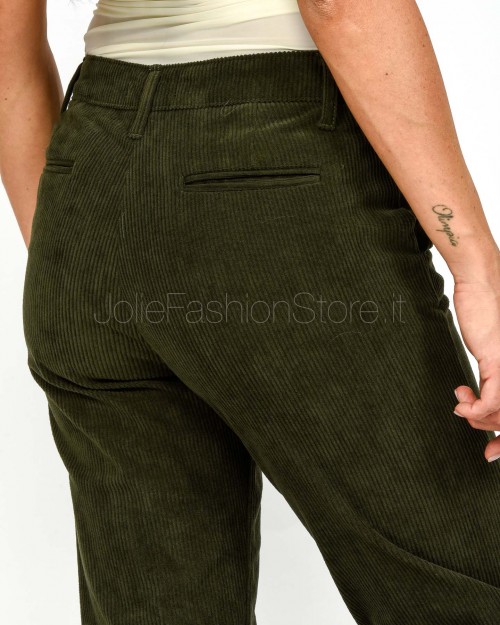 Squad Pantalone a Costine Verde Bottiglia  MINA 079