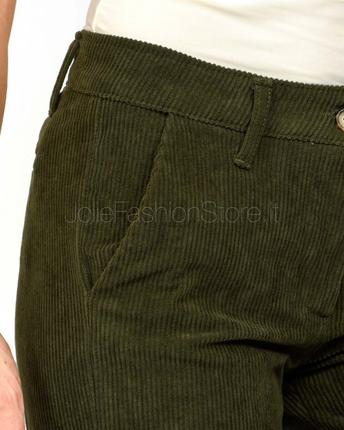 Squad Pantalone a Costine Verde Bottiglia  MINA 079