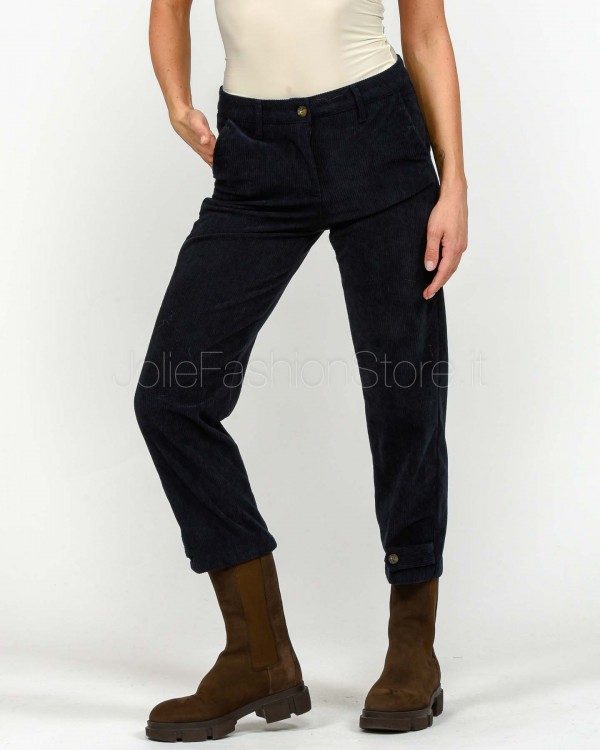 Squad Black Ribbed Trousers  MINA 004