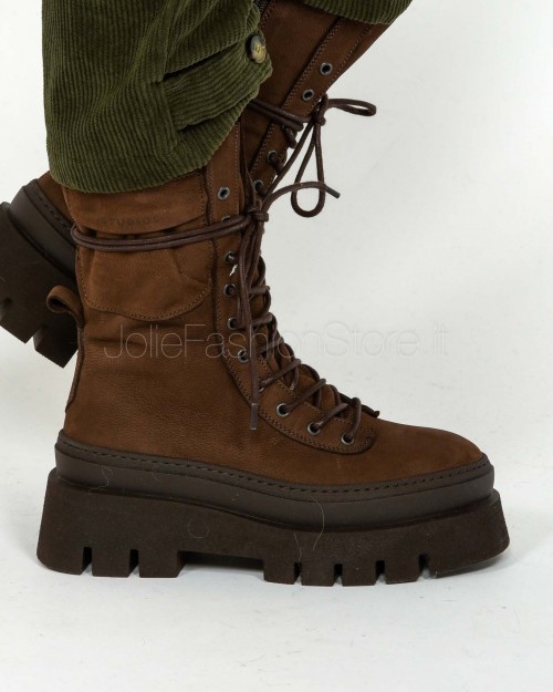 Copenhagen Lace Up Boot Nubuck Chocolate  CPH691 CHO