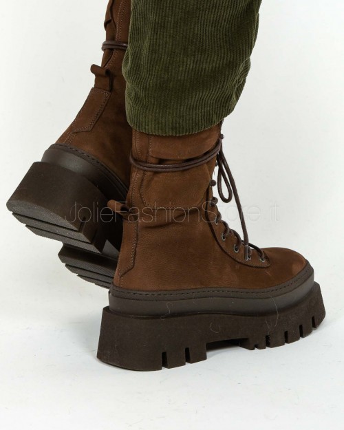 Copenhagen Lace Up Boot Nubuck Chocolate  CPH691 CHO