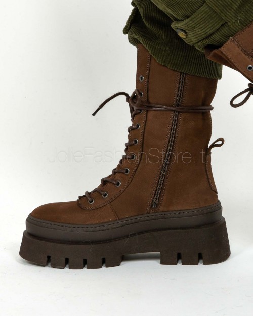 Copenhagen Lace Up Boot Nubuck Chocolate  CPH691 CHO