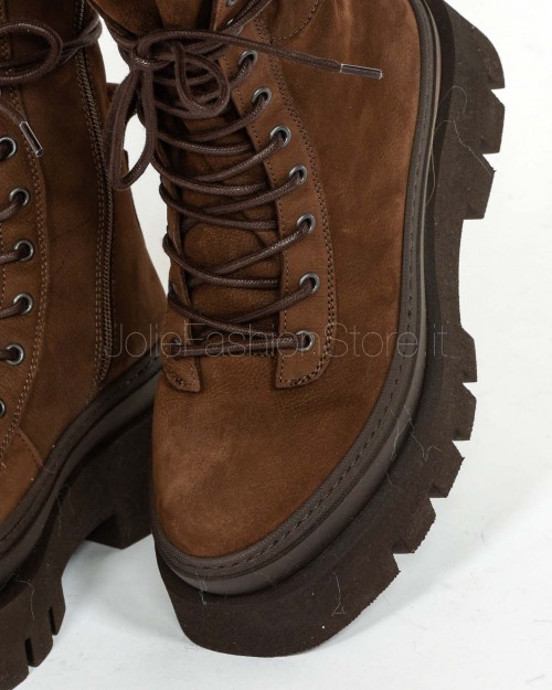 Copenhagen Lace Up Boot Nubuck Chocolate  CPH691 CHO