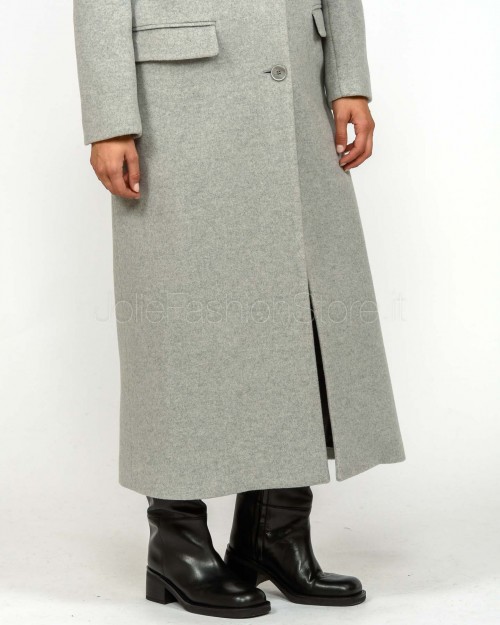 Patrizia Pepe Cappotto Con Collo In Pelliccia Grigio Chiaro Mel.  2O0212 A512 S263