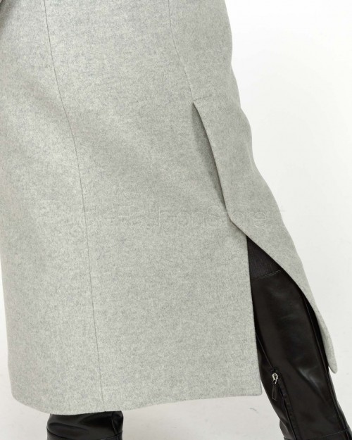 Patrizia Pepe Cappotto Con Collo In Pelliccia Grigio Chiaro Mel.  2O0212 A512 S263