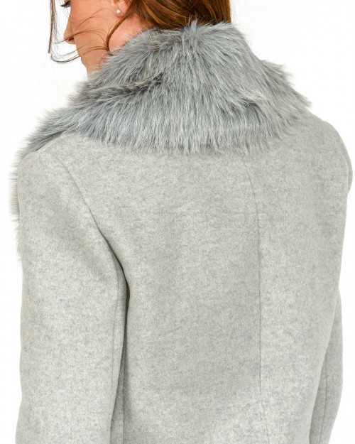 Patrizia Pepe Cappotto Con Collo In Pelliccia Grigio Chiaro Mel.  2O0212 A512 S263