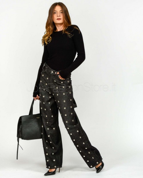 Ermanno Jeans Modello Cargo Con Borchie Nero
