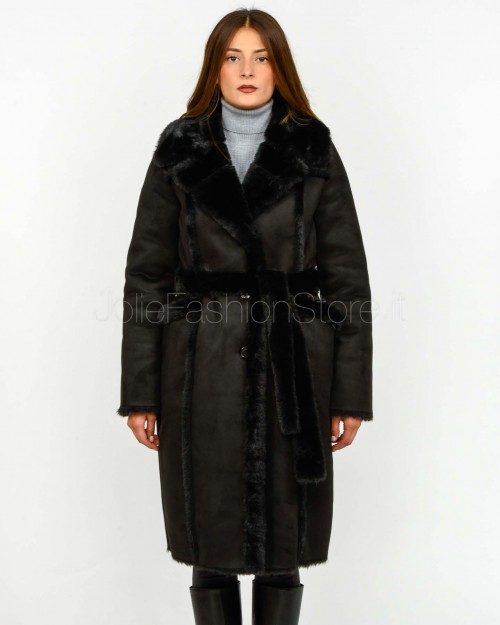 Helmur Cappotto con Tasche e Cintura Nero Modello Montreal  MONTREAL NERO