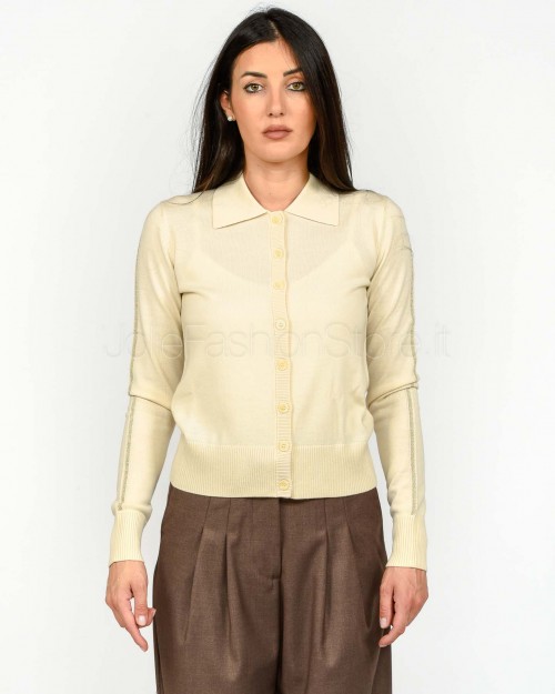 Patrizia Pepe Cardigan in Lana Wooly White  2K0343 KM36 W405