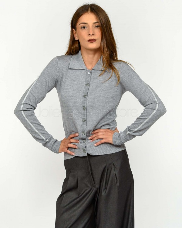 Patrizia Pepe Cardigan in Lana Mistery Gray Melange  2K0343 KM36 S742