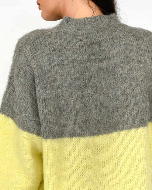 Solo Tre Maglione Misto Lana Girocollo Tricolor  M3F0056 FV 400 CASTAGNA