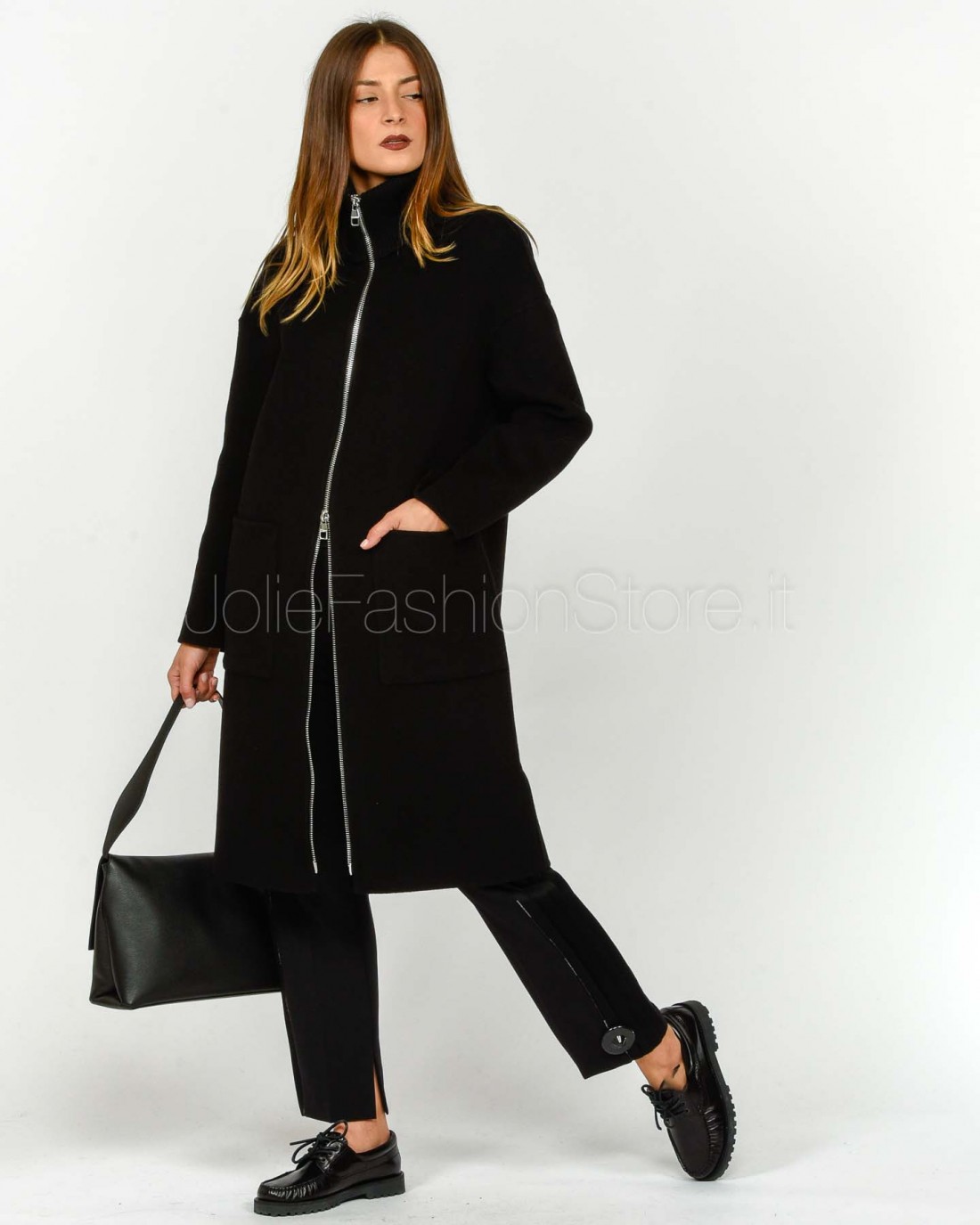 Helmur Cappotto Collo Alto Nero