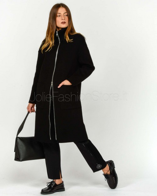 Helmur Cappotto Collo Alto Lana/Cashmere Nero