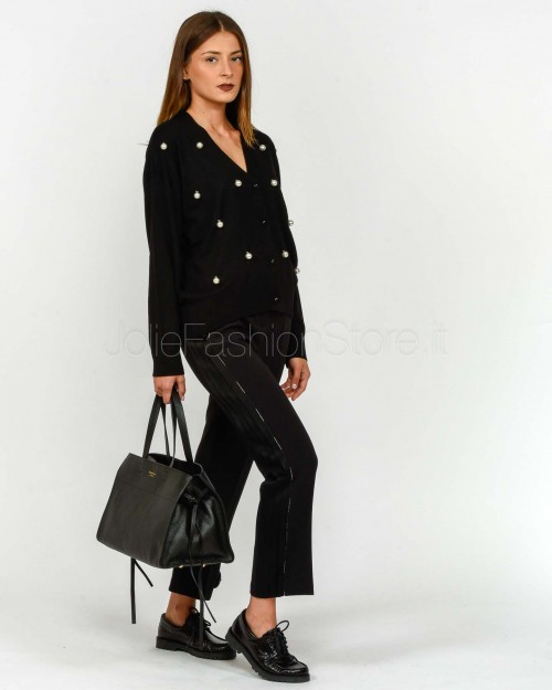 Meimeij Cardigan Con Applicazioni di Perle Nero  M5IZ14 100