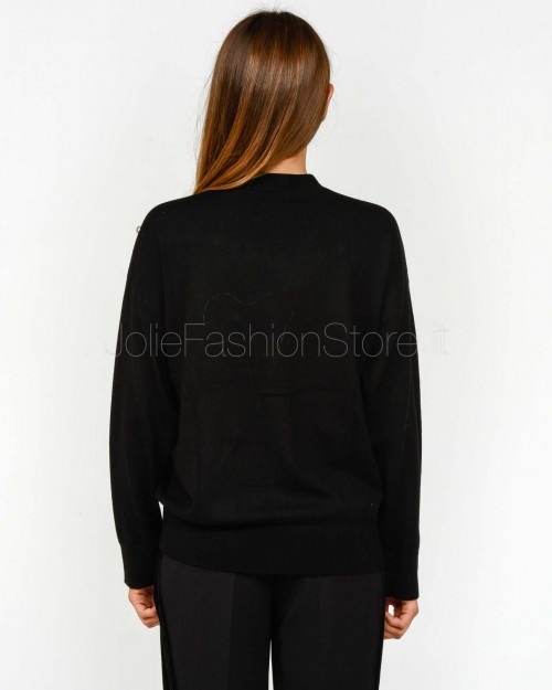 Meimeij Cardigan Con Applicazioni di Perle Nero  M5IZ14 100