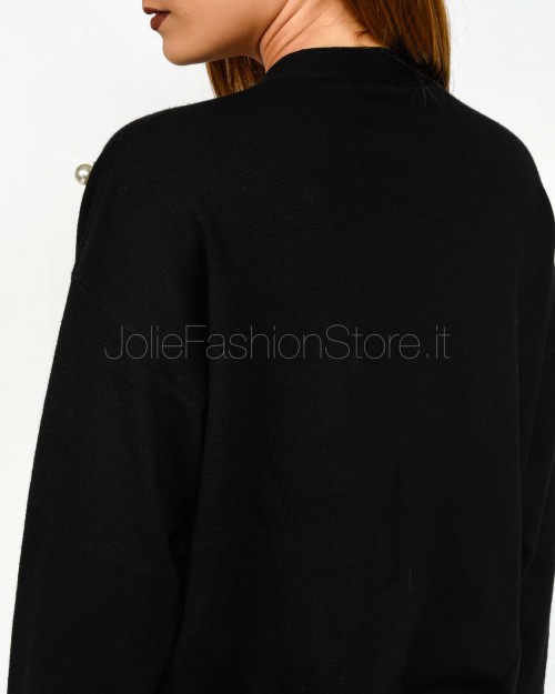 Meimeij Cardigan Con Applicazioni di Perle Nero  M5IZ14 100
