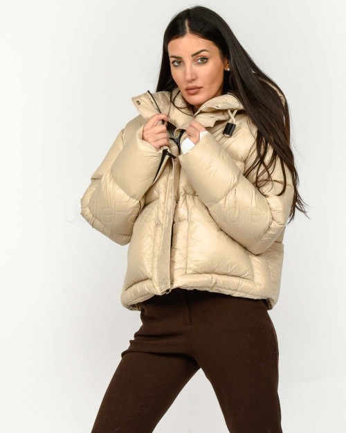 Solo Tre Piumino Con Cappuccio Removibile Beige