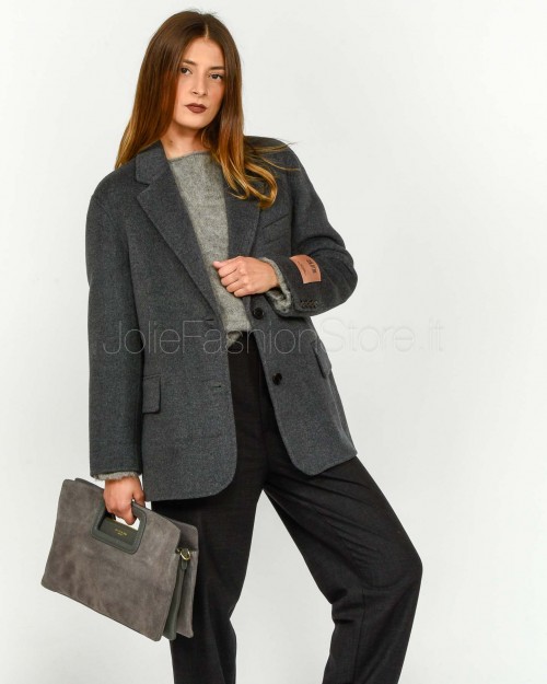 Solo Tre Giacca Monopetto Misto Lana/Cashmere Grigio
