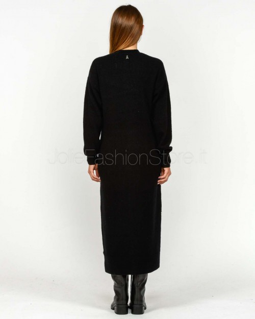 Patrizia Pepe Cardigan Lungo in Maglia Morbida Nero  2K0323 K293 K103