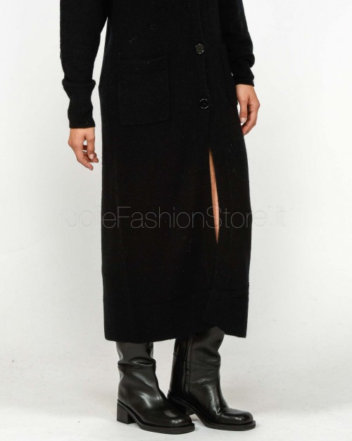 Patrizia Pepe Cardigan Lungo in Maglia Morbida Nero  2K0323 K293 K103