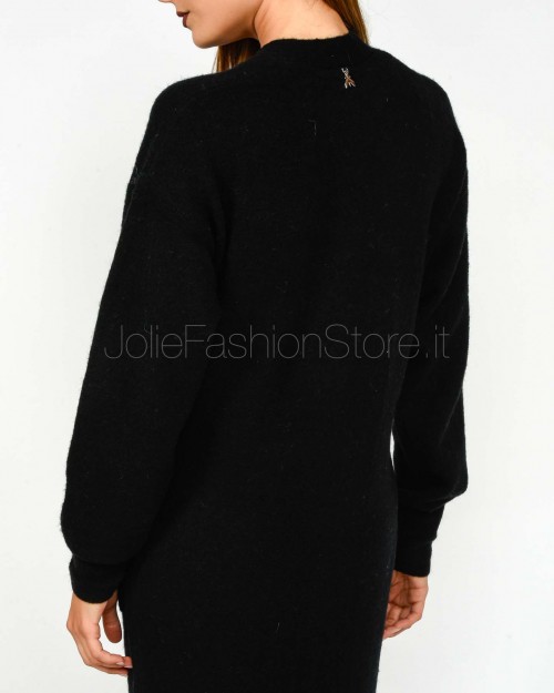 Patrizia Pepe Cardigan Lungo in Maglia Morbida Nero  2K0323 K293 K103