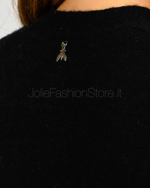 Patrizia Pepe Cardigan Lungo in Maglia Morbida Nero  2K0323 K293 K103