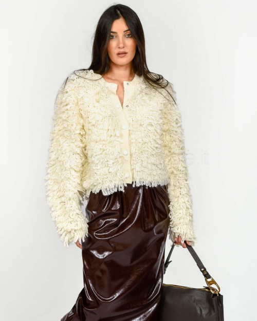 Not Shy Gilet in Cashmere Bianco