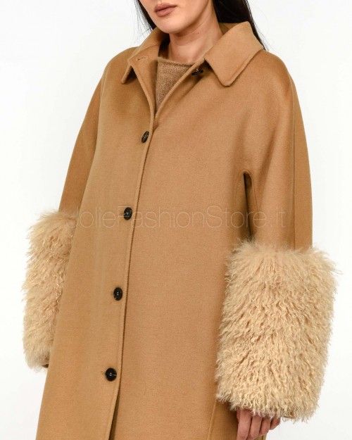 Ermanno Cappotto Monopetto Con Manicotto Cammello  D47ED015EY6-EY6 MF700