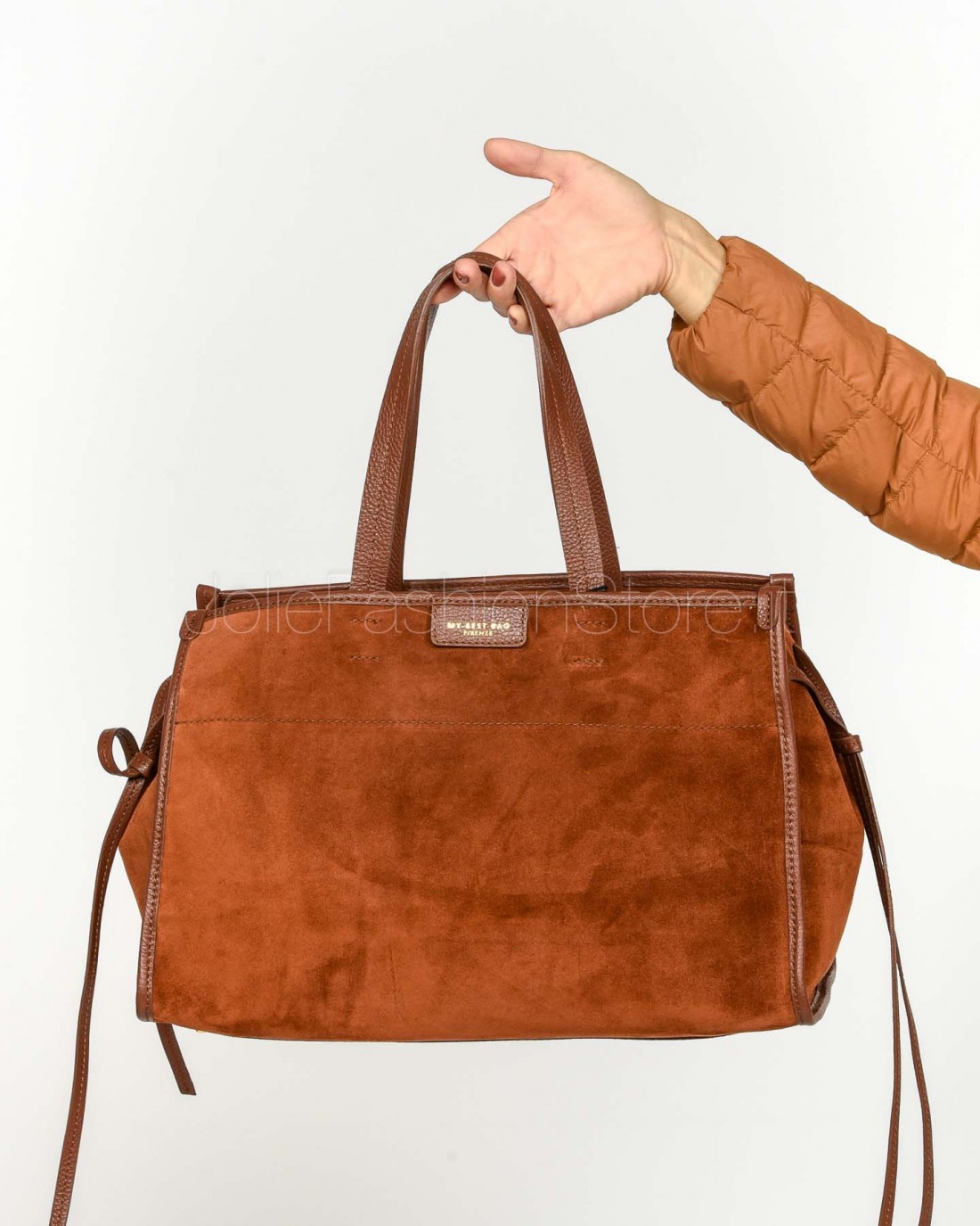 My Best Bag Borsa a Mano Bordeaux Modello Diva 38x24x20  F1-MYB-1027 BRUCIATO