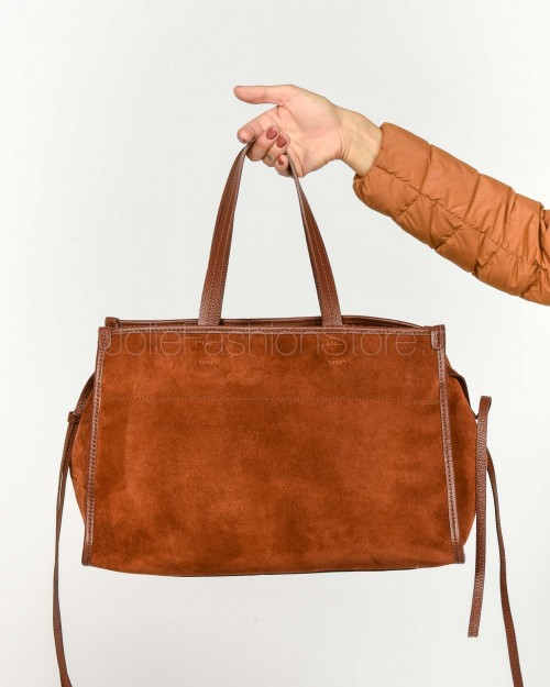 My Best Bag Borsa a Mano Bordeaux Modello Diva 38x24x20  F1-MYB-1027 BRUCIATO